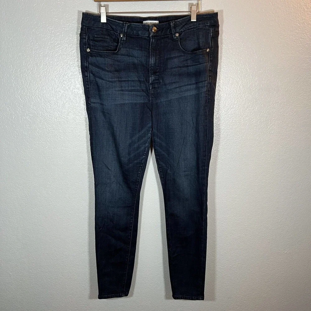 Good American Womens 16 Good Legs High Rise Crop Stretch Denim Blue Jeans‎